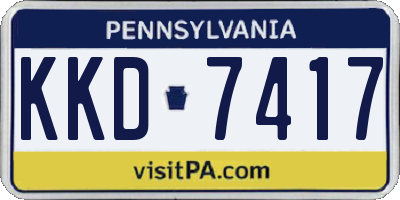 PA license plate KKD7417