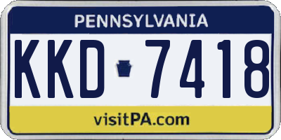PA license plate KKD7418