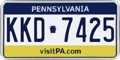 PA license plate KKD7425
