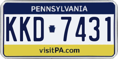 PA license plate KKD7431