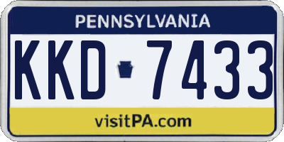PA license plate KKD7433