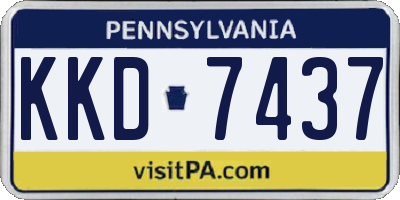 PA license plate KKD7437