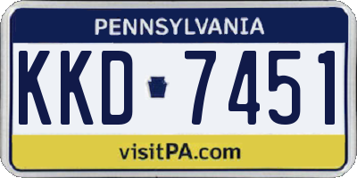 PA license plate KKD7451