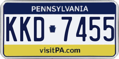 PA license plate KKD7455