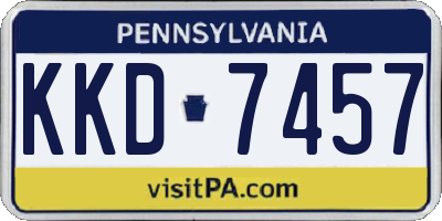 PA license plate KKD7457