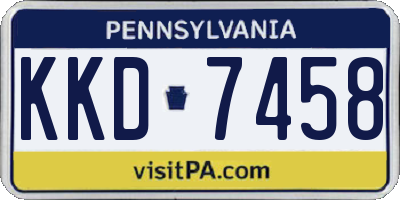 PA license plate KKD7458