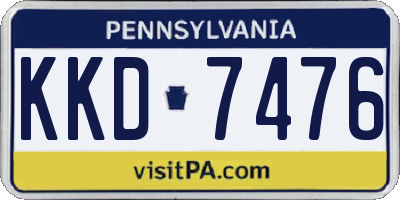 PA license plate KKD7476