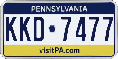 PA license plate KKD7477