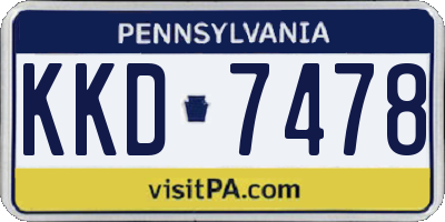 PA license plate KKD7478