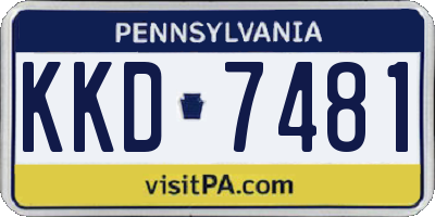 PA license plate KKD7481