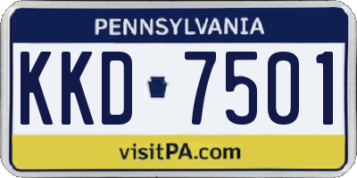 PA license plate KKD7501