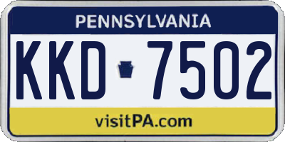 PA license plate KKD7502