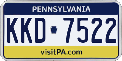 PA license plate KKD7522