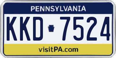 PA license plate KKD7524