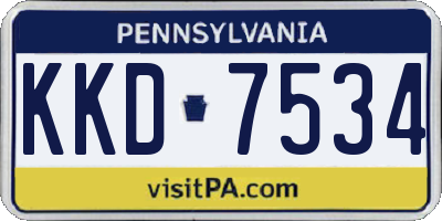 PA license plate KKD7534