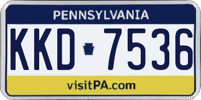 PA license plate KKD7536