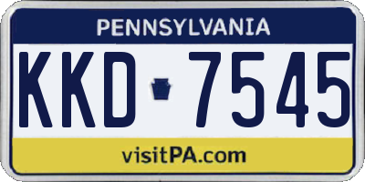 PA license plate KKD7545