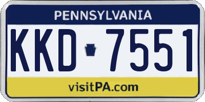 PA license plate KKD7551