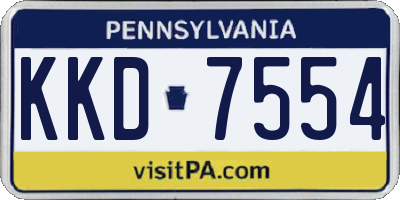PA license plate KKD7554