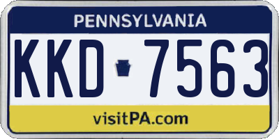 PA license plate KKD7563