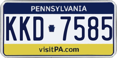 PA license plate KKD7585