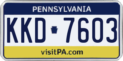 PA license plate KKD7603