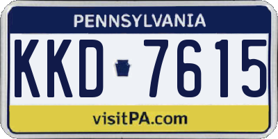 PA license plate KKD7615