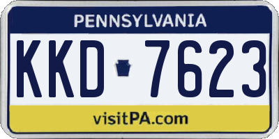 PA license plate KKD7623