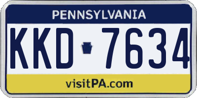 PA license plate KKD7634