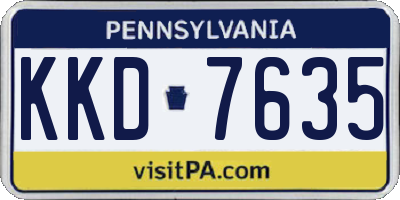 PA license plate KKD7635
