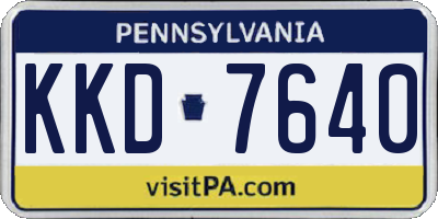 PA license plate KKD7640