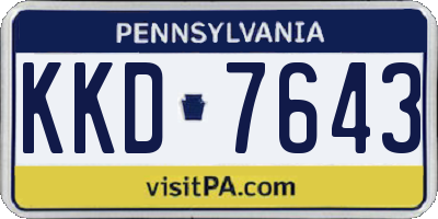 PA license plate KKD7643