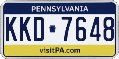 PA license plate KKD7648