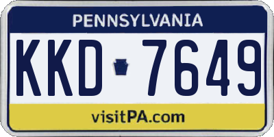 PA license plate KKD7649