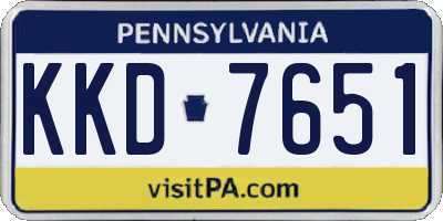 PA license plate KKD7651
