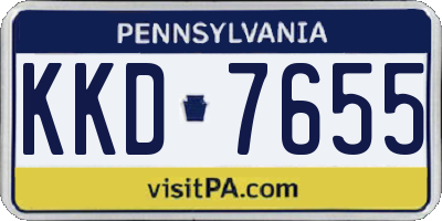 PA license plate KKD7655