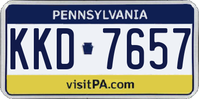 PA license plate KKD7657
