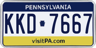 PA license plate KKD7667