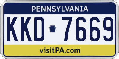 PA license plate KKD7669