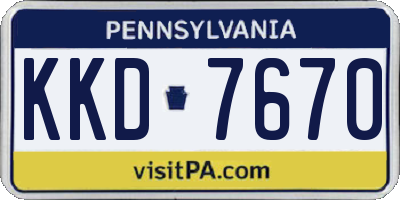 PA license plate KKD7670
