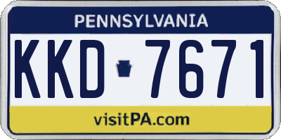 PA license plate KKD7671
