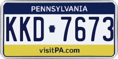 PA license plate KKD7673