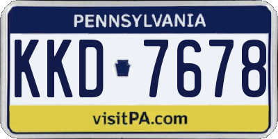 PA license plate KKD7678