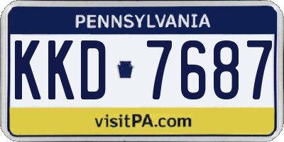 PA license plate KKD7687