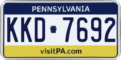 PA license plate KKD7692