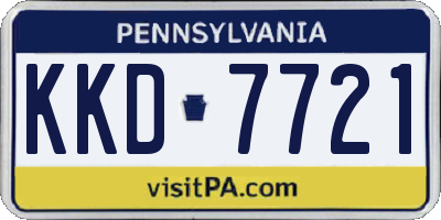 PA license plate KKD7721
