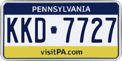 PA license plate KKD7727