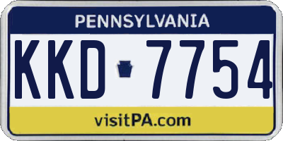 PA license plate KKD7754