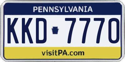 PA license plate KKD7770