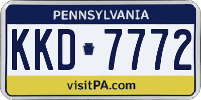 PA license plate KKD7772